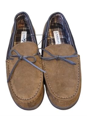 Magellan Outdoors Tan Brown Faux Suede Slip-On Moccasin Loafers Size 13 NWT
